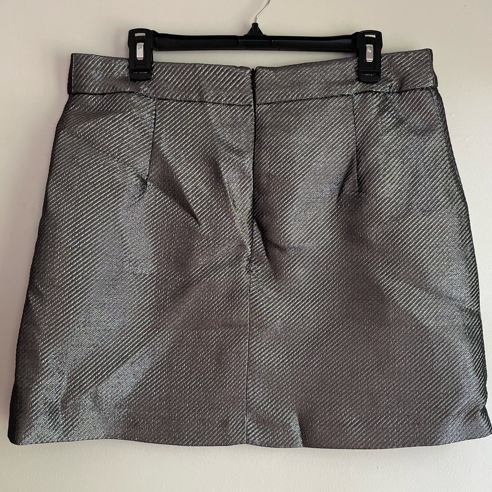 NWT H&M Silver and Black Shimmery Metallic Mini Skirt - Picture 2 of 5